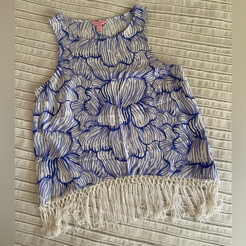 Lilly Pulitzer House of Nemo Sleeveless Top with Fringe 6